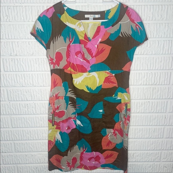 Boden Linen Colorful Floral Dress - Picture 1 of 3